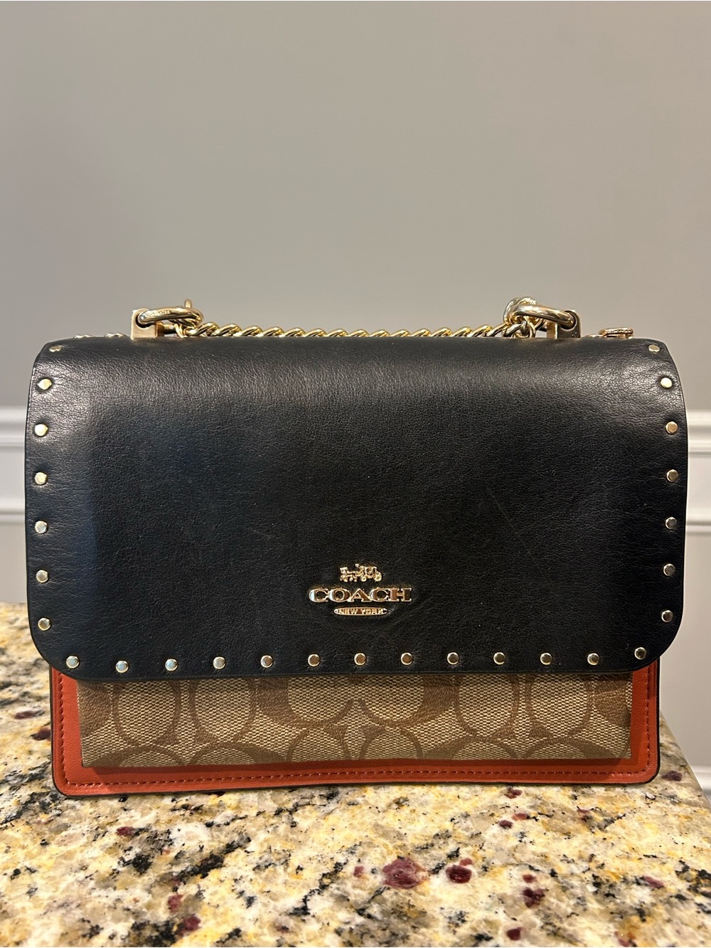 Coach Klare Crossbody in Signature Canvas with Rivets
